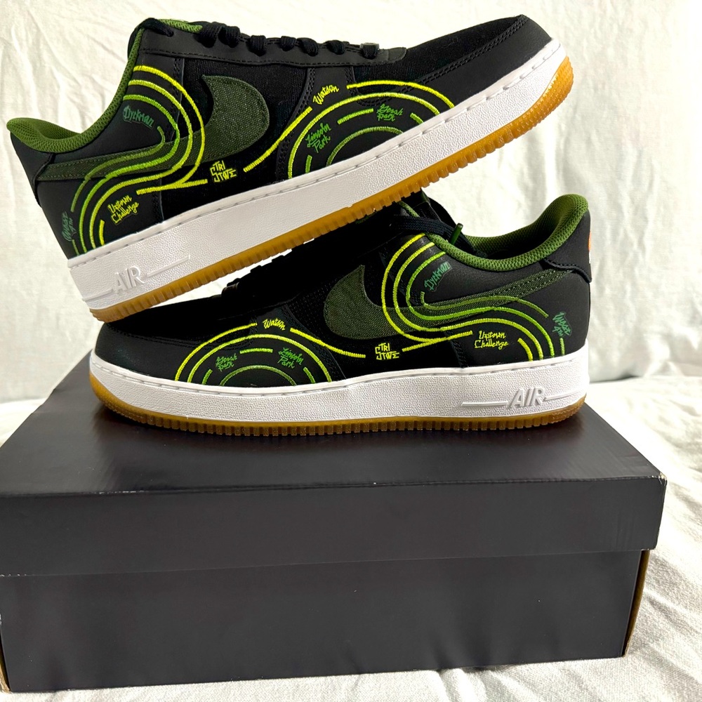 Nike Air Force 1 '07 LV8 Low NY vs NY Black Carbon Green Gum 11M 🔥🔥